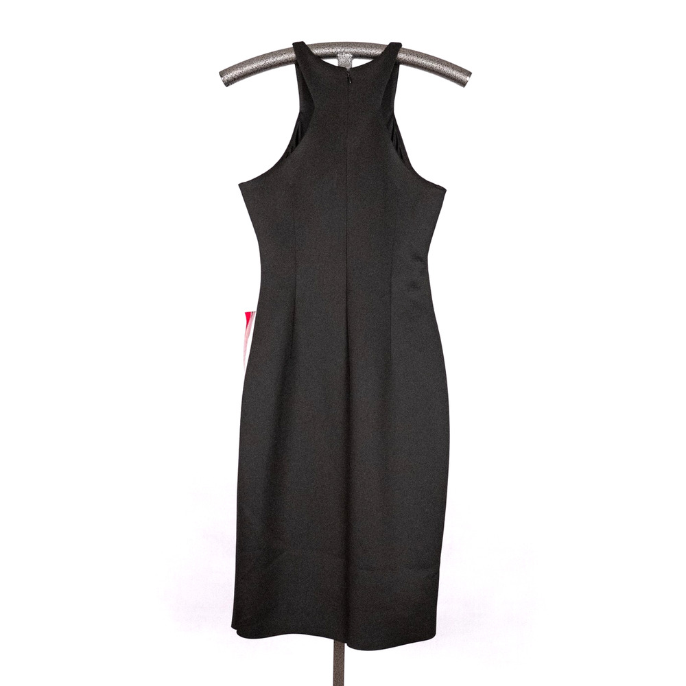 Belle Badgley Mischka Classic Black Halter Dress Size 6 LBD Cocktail Event Scuba - Picture 2 of 4
